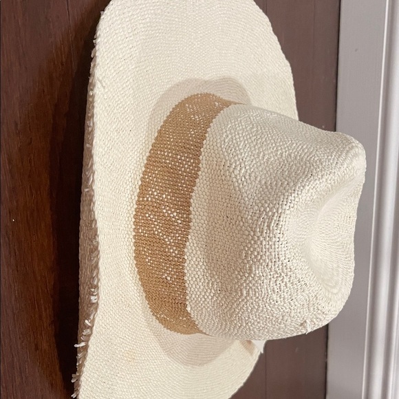 nwt zara cream hat with tan band medium main image 6